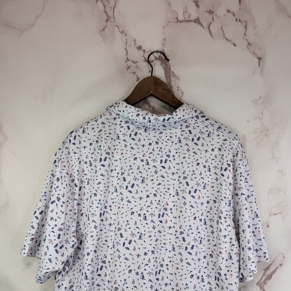 Jack Nicklaus Shirt Mens Large Polo White Pattern Short Sleeve Eco Choice Palm - Picture 6 of 11